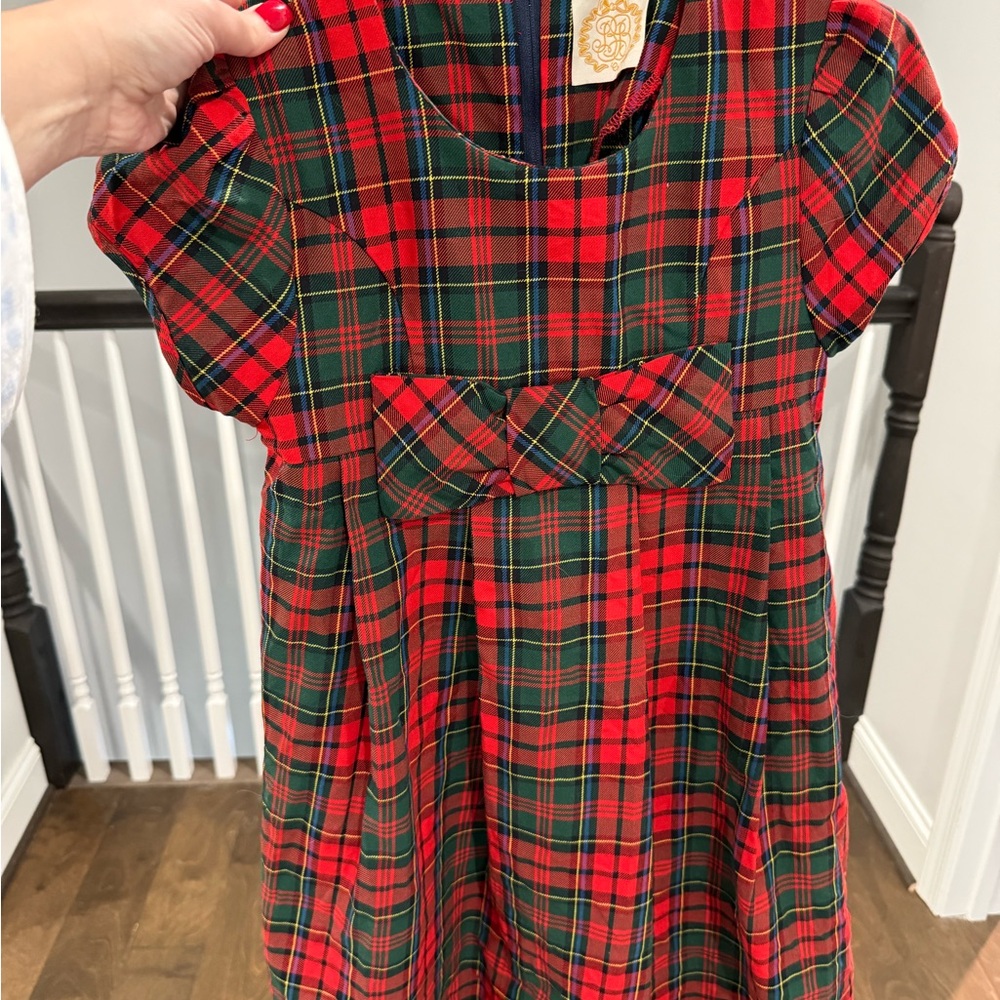 The Beaufort Bonnet Company Red and Green Plaid Kids Formal Dress